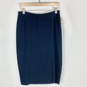 Belford Neiman Marcus Black Wool Midi Skirt